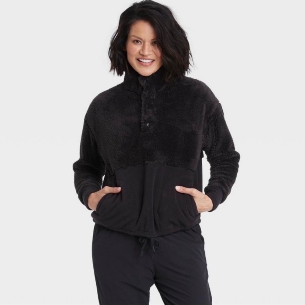 NWOT All In Motion Snap Front Fleece Sherpa Pullover